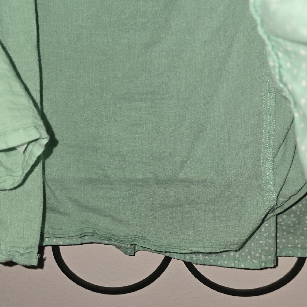 LOFT Green Puff Sleeve Smocked Blouse - Picture 4 of 6
